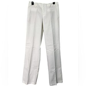 Nanette Lepore white trouser dress pants‎ straight wide leg size 4 made in USA
